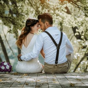 Bride and groom on wedding