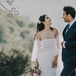 Bride and groom on wedding